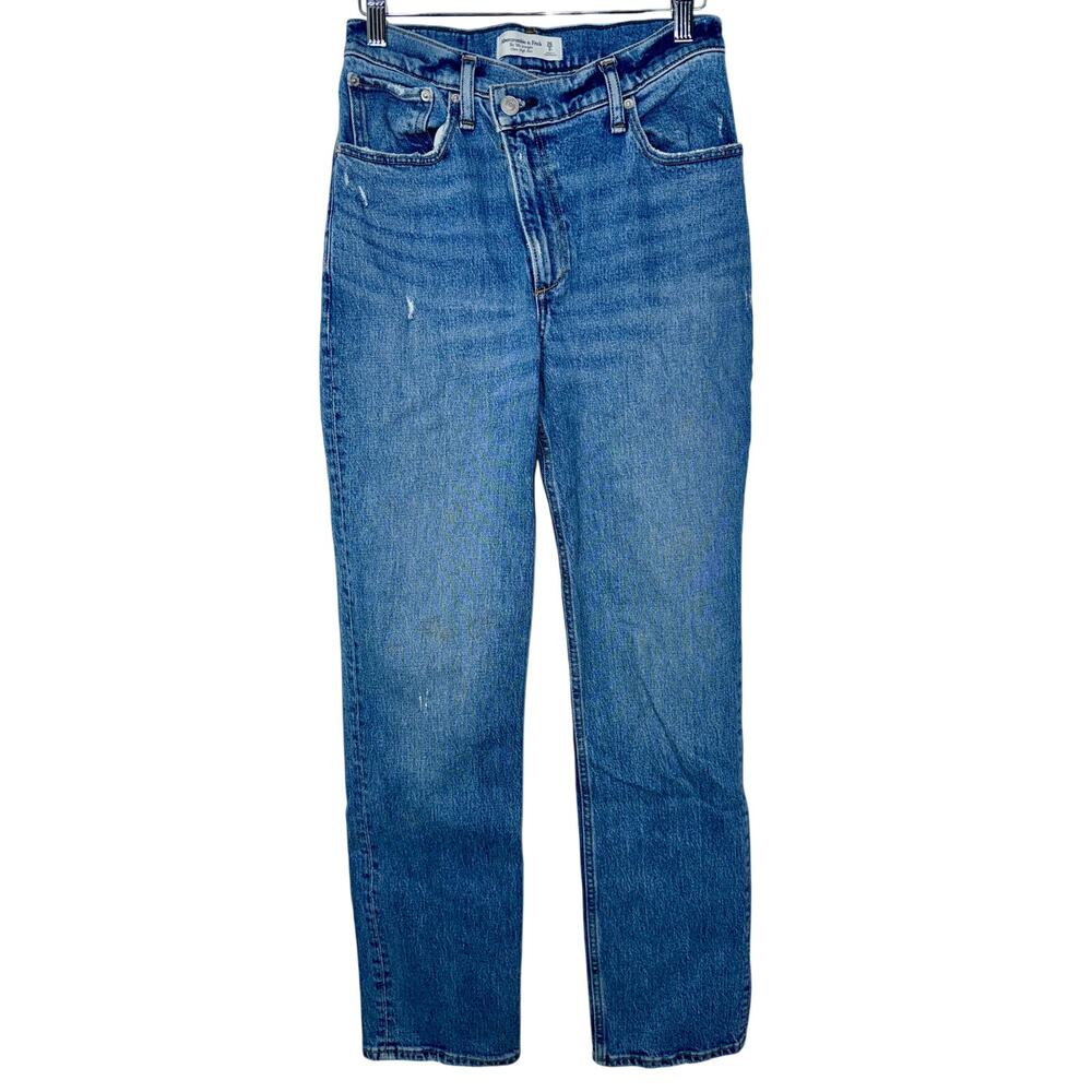 Abercrombie & Fitch The ’90s Straight Ultra High Rise Blue Denim Jeans Size 26 2